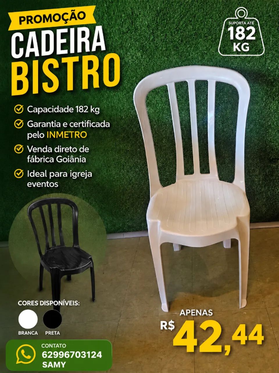 Cadeira Bistrô TEDRAS - Uso Comercial