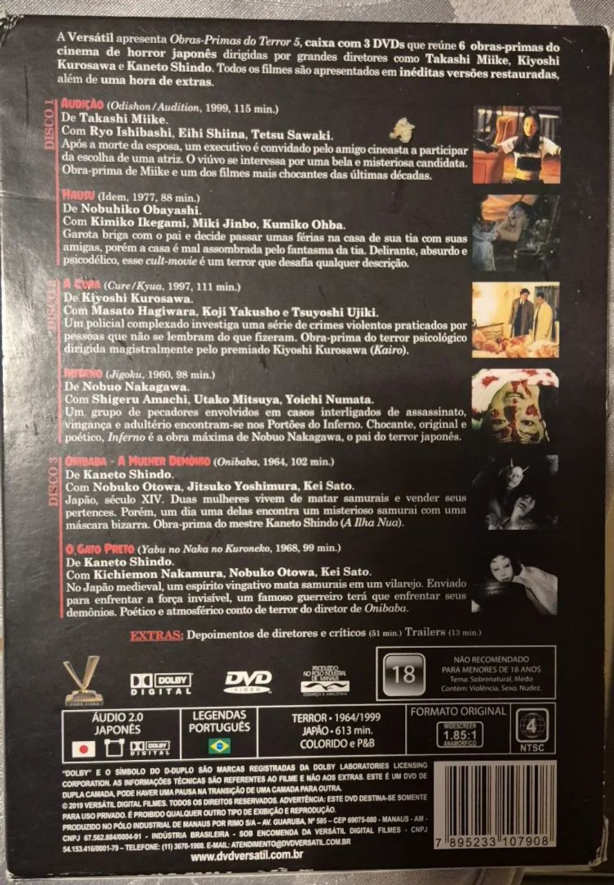 Box dvd Obras Primas do Terror Volume 5 Versátil RARO - Foto 4