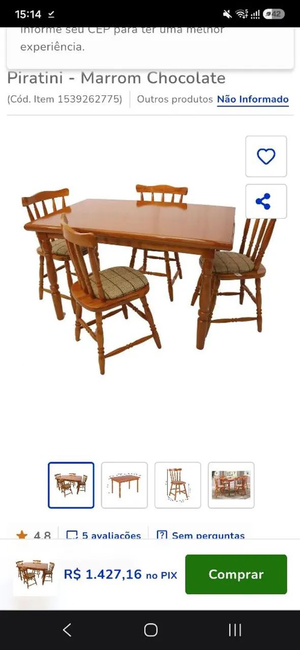 Mesa de jantar com 4 cadeiras + 2 banquetas - Foto 5