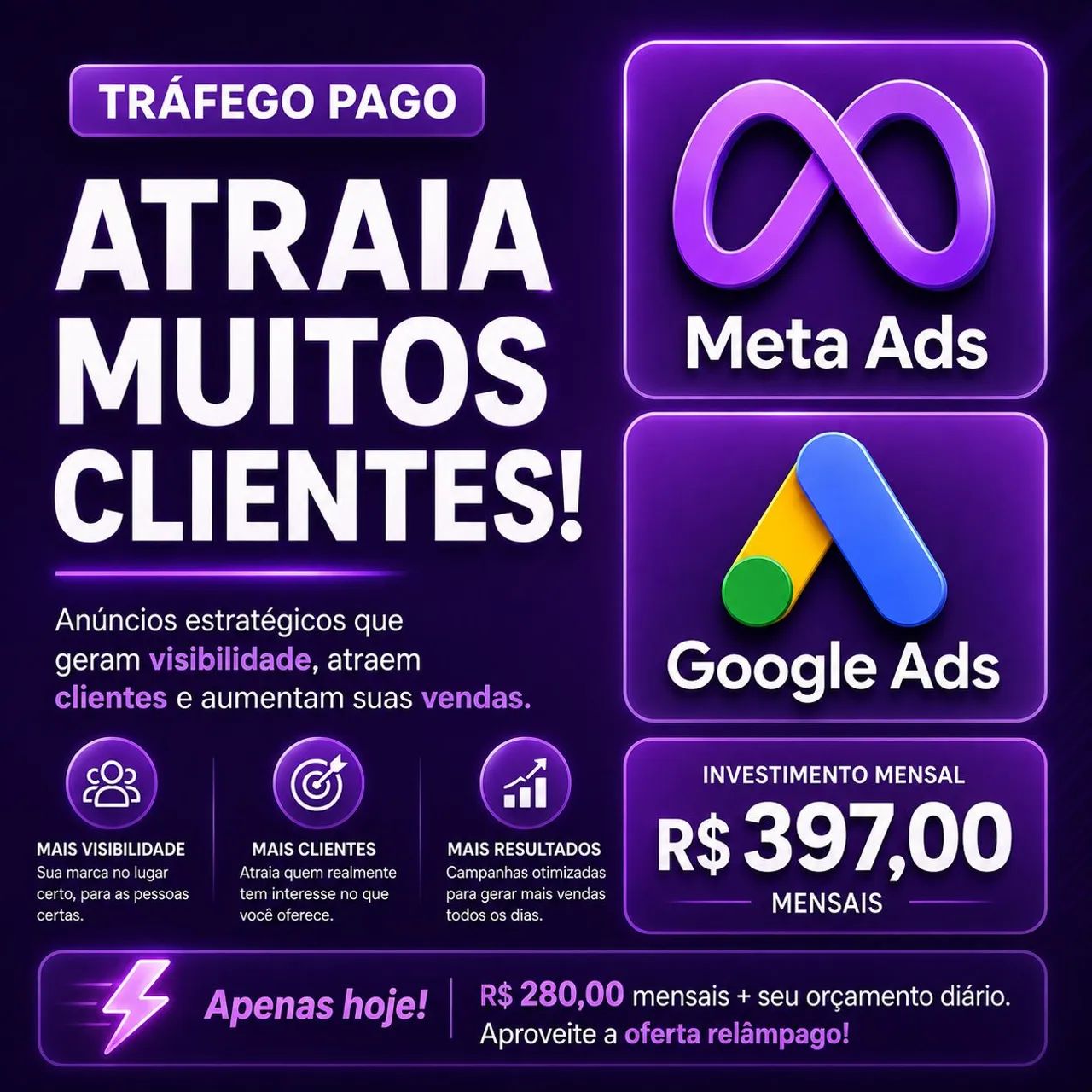 Anunciamos sua empresa no Meta/Google Ads 