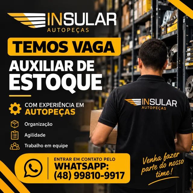 Auxiliar de Estoque com experiencia em Autopeças