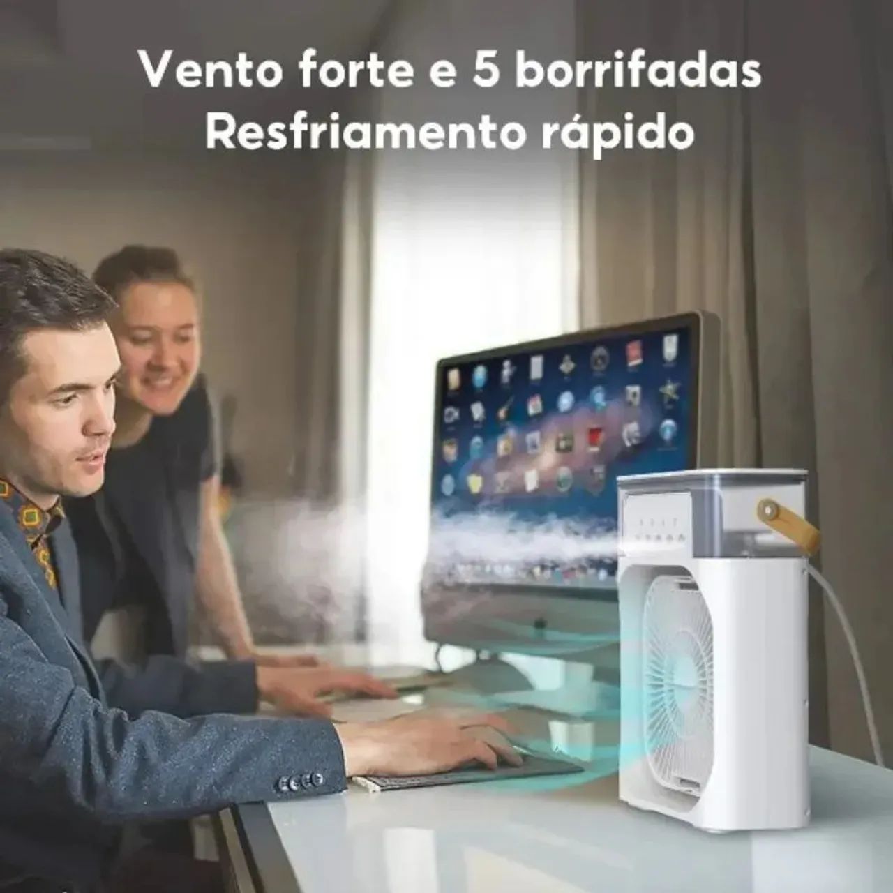 Ventilador umidificador de mesa ar climatizador - Foto 4