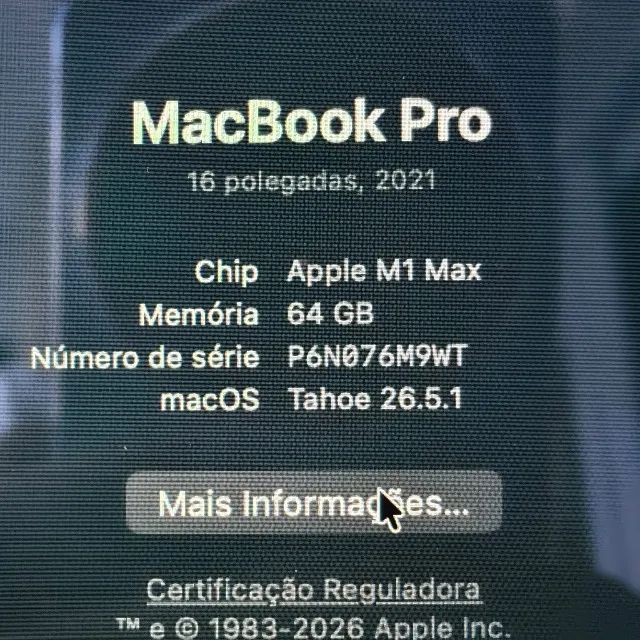 MACBOOK PRO 16 M1 MAX 64GB/1TB - SPACE GRAY - 206 CICLOS - Foto 4