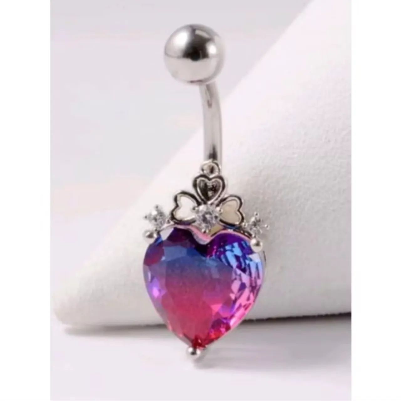 Piercing de Umbigo Coração Multicolorido - Novo