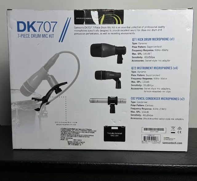 Kit Microfone para Bateria Samson DK707 - Foto 2
