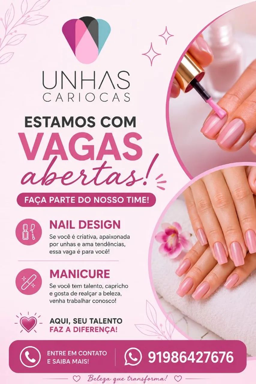 Vagas para recepção e manicure  - Foto 2
