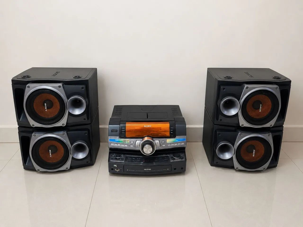 SONY コンポシステム Sony HCD-ZUX9 Sistema de Som Completo - 4 Caixas + 3 CDs + USB