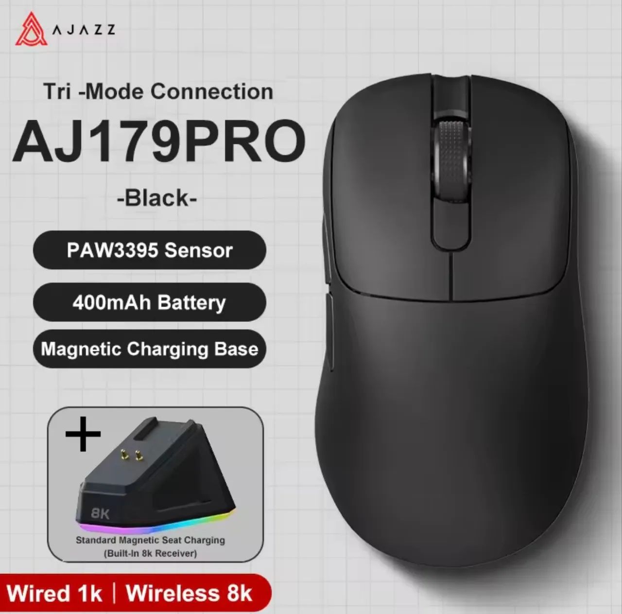 Mouse ajazz aj179 pro 8k sensor 3395