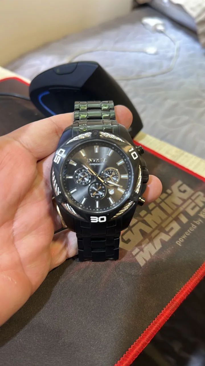 Relógio masculino Invicta 34145 preto - Foto 3