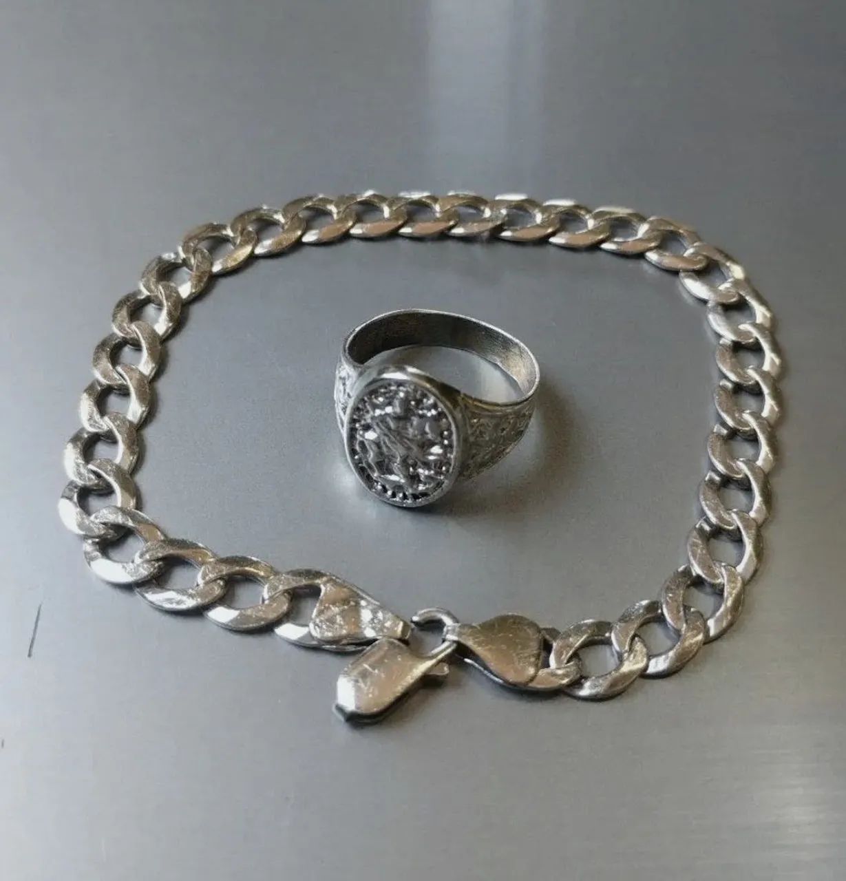 Pulseira e Anel em Prata 950 - Foto 2