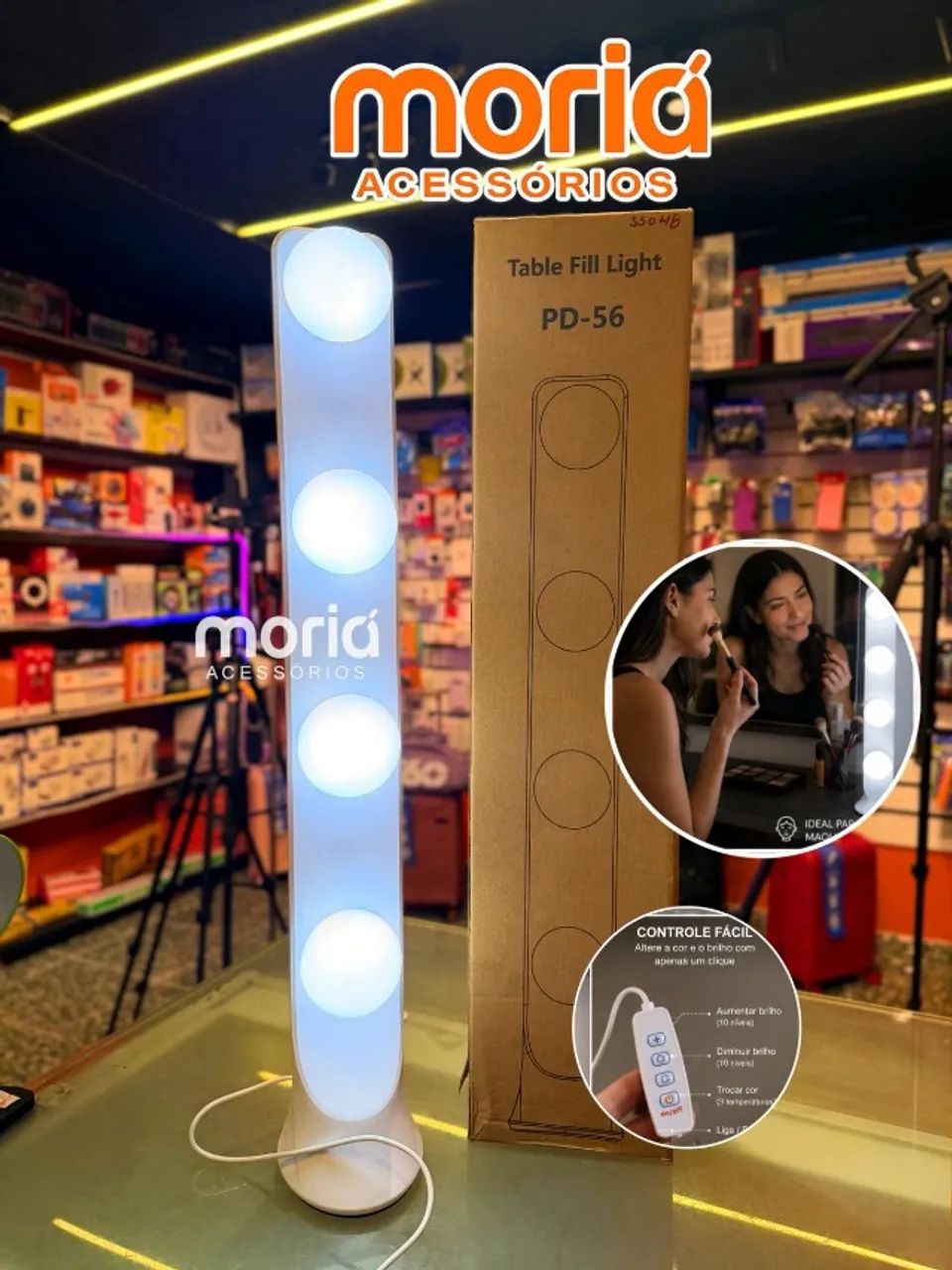 Luminária LED Table Fill Light PD-56 com Ajuste de Cor e Brilho - Foto 3