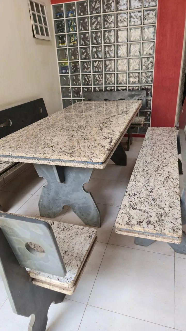 MESA DE GRANITO + 4 BANCOS - Foto 3
