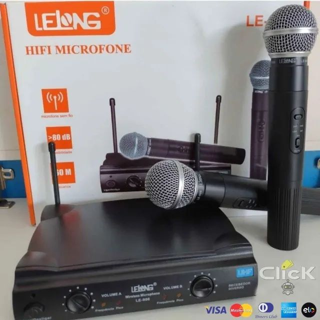 Microfone Duplo sem fio de Alta Qualidade (entregamos)451035777677414400