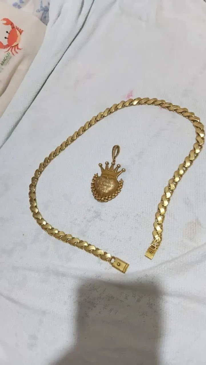 Corrente Com Pingente Moeda Antiga - Foto 3