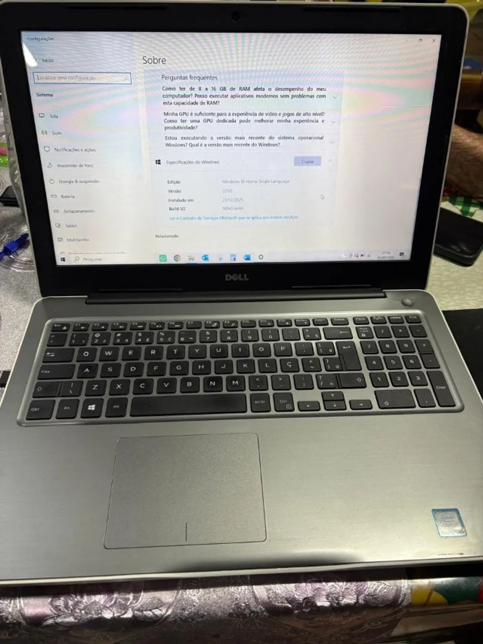 Notebook Dell Inspiron 5567 i5-7200U 8Gb