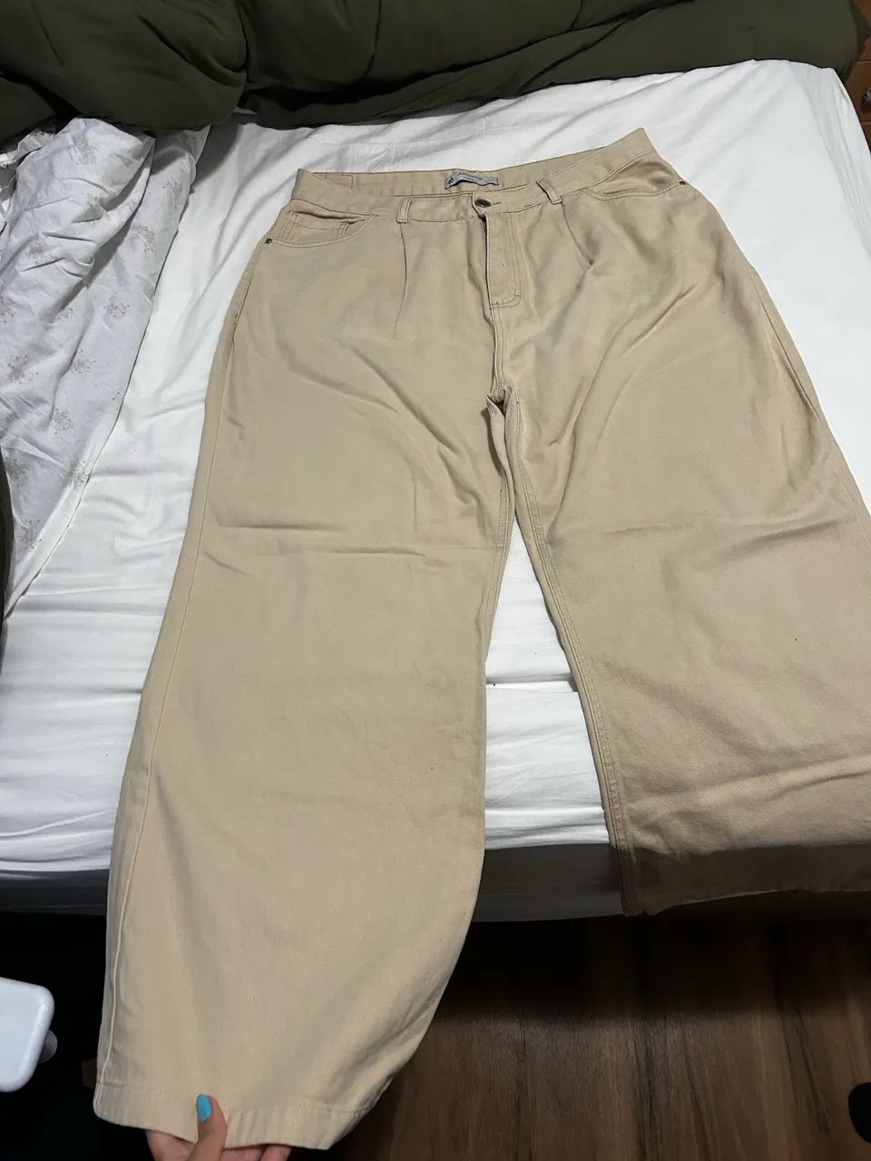 Calça wide leg bege - 48 - Foto 3