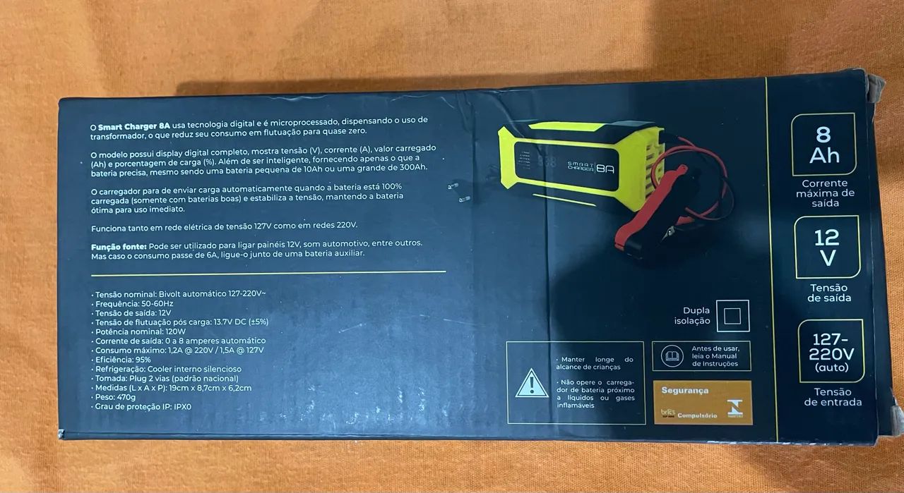 Carregador de bateria 12v - Smart Charger 8A - Foto 2