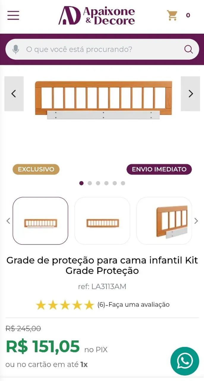 Grade de proteção para cama infantil  - Foto 4
