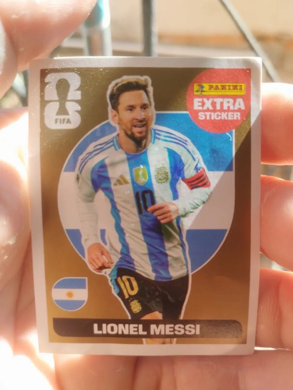 figurinha extra sticker GOLD MESSI 2026 - Foto 2