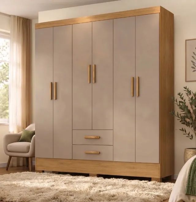 Guarda roupa dueto 6 portas 2 gavetas externas