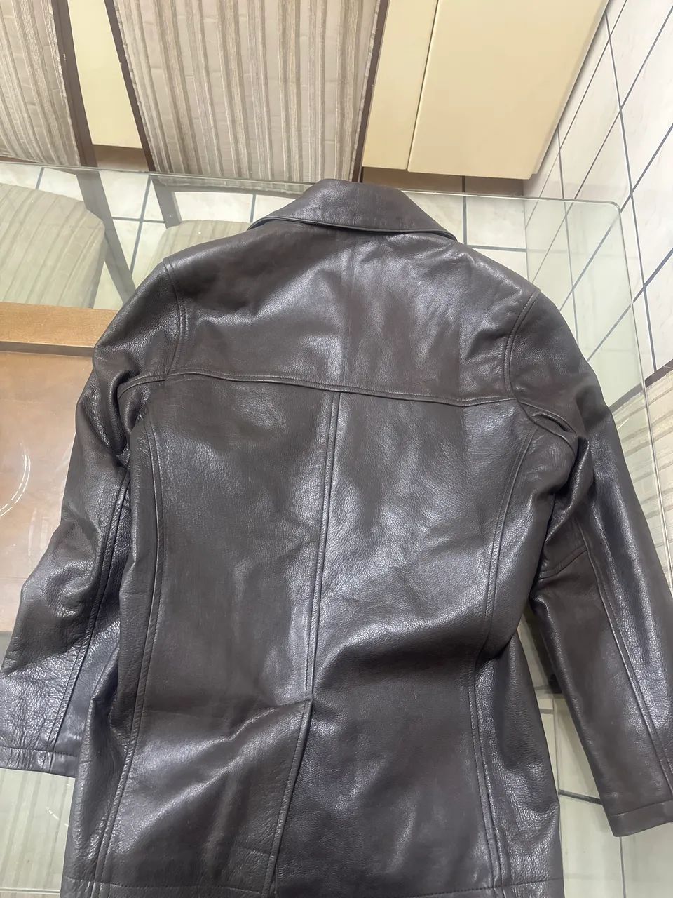 Jaqueta de couro estilo blazer M19 - Foto 3