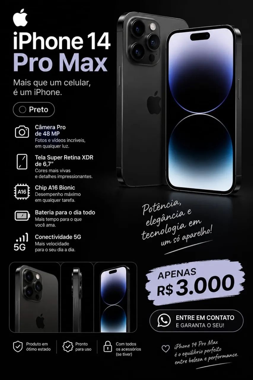 Vende-se IPhone 14 Pro Max seminovo