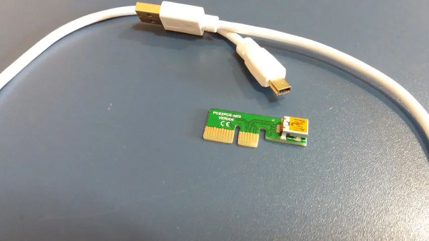 Cabo USB e Plaquinha PCE2PCE para mineração - Foto 3