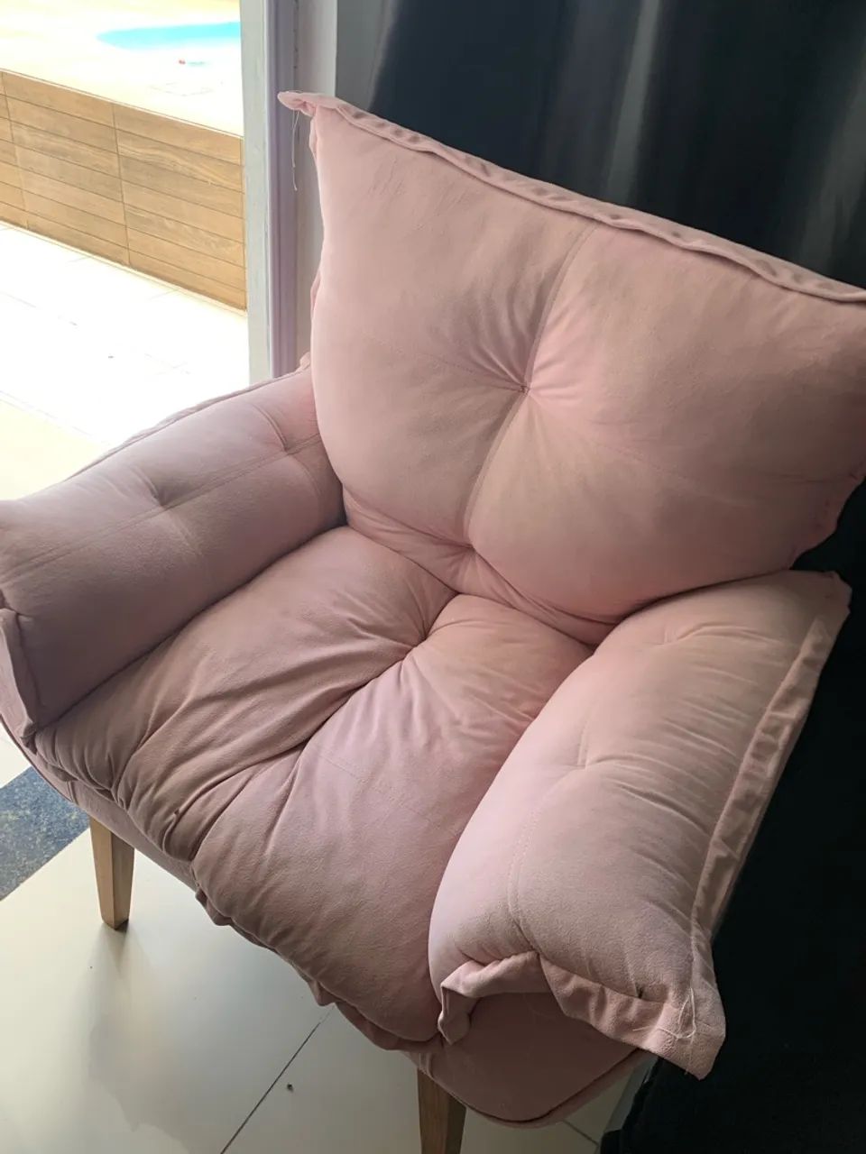 Cadeira estofada Rosa - Foto 2