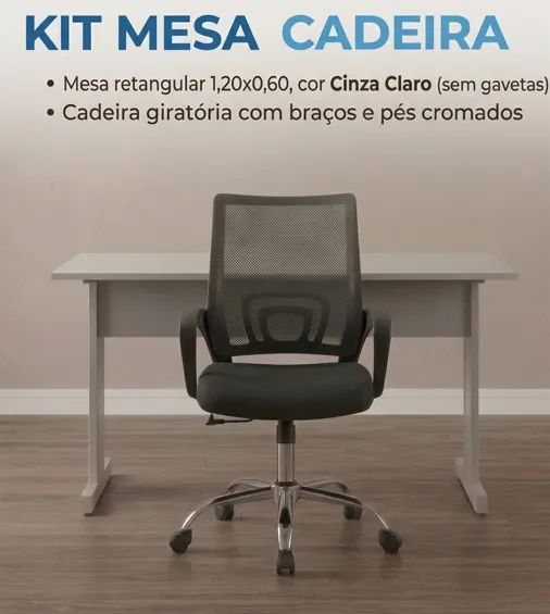 Escrivaninha 1,20  + Cadeira Giratória com braços