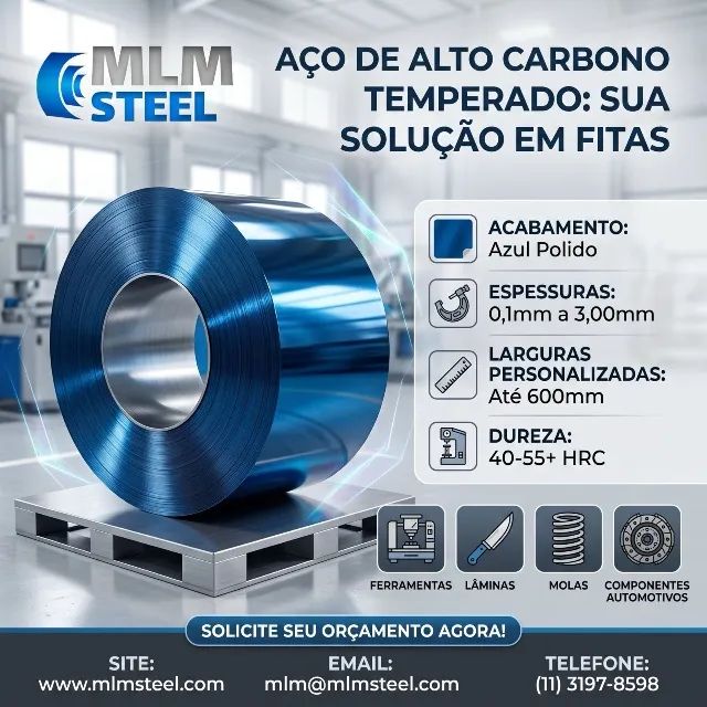 Fitas de aço alto Carbono. Com e sem tempera 