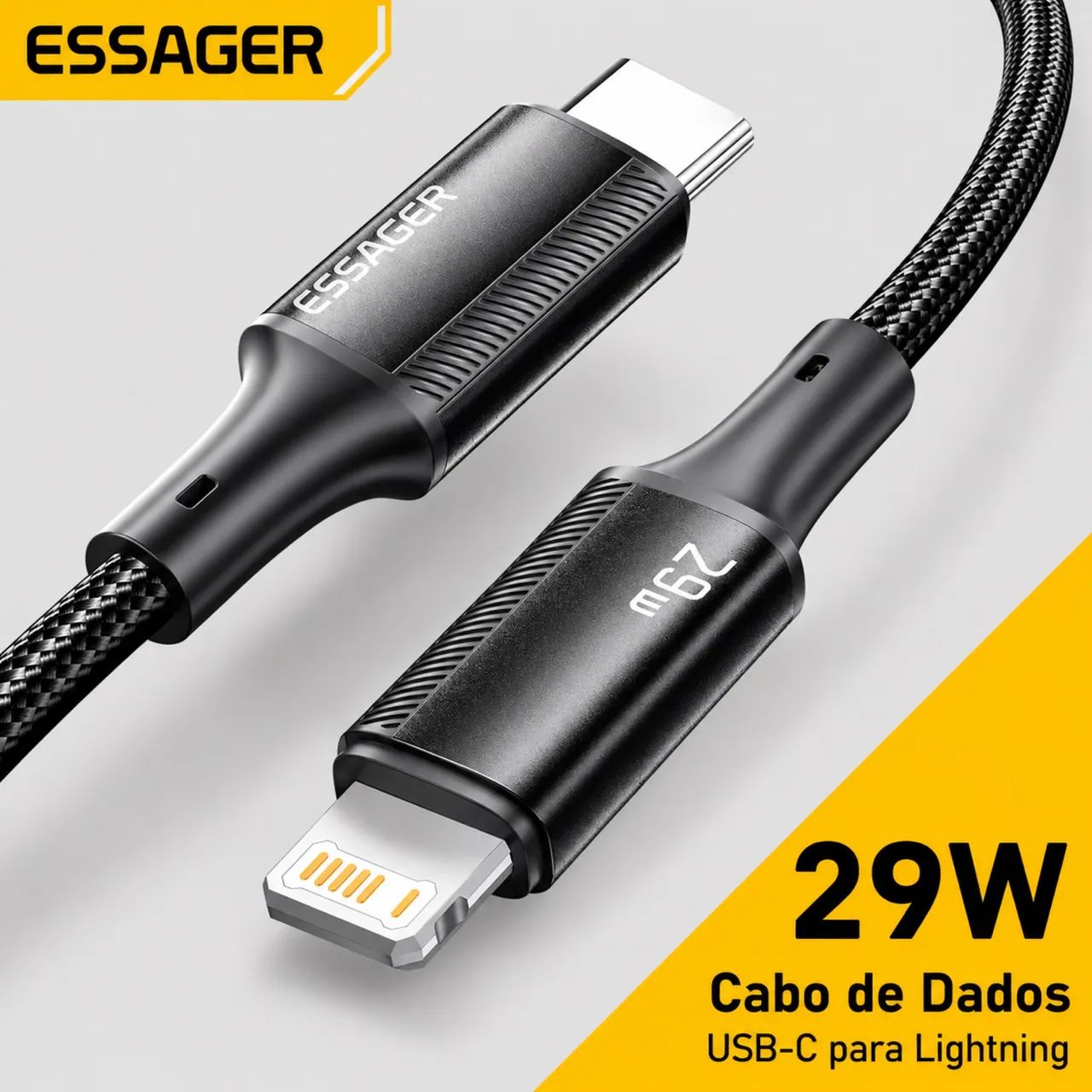Kit Essager - Cabo Lightning 1m USB-C + Carregador GaN 20W - Foto 3