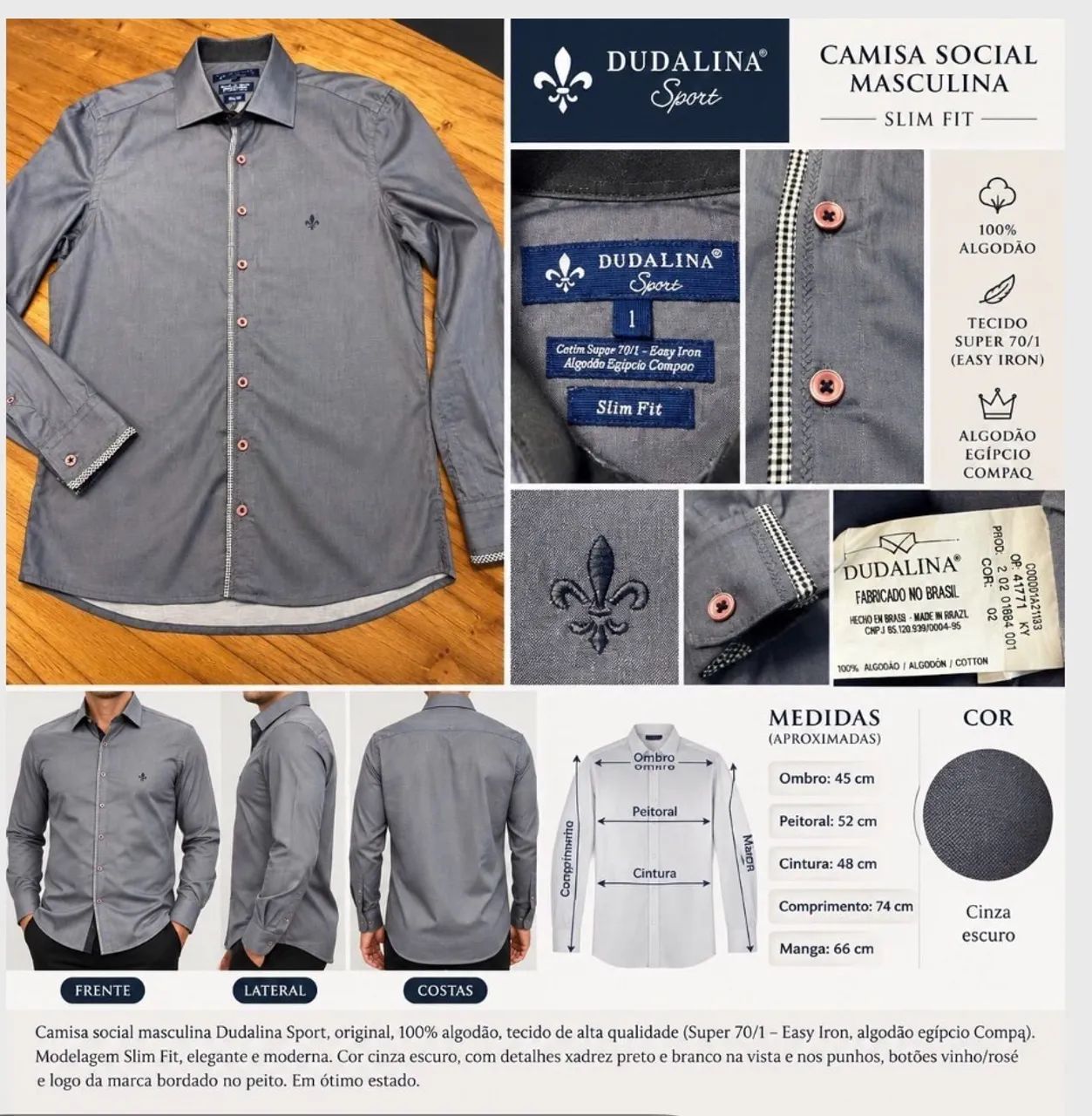 Camisa masculina Dudalina