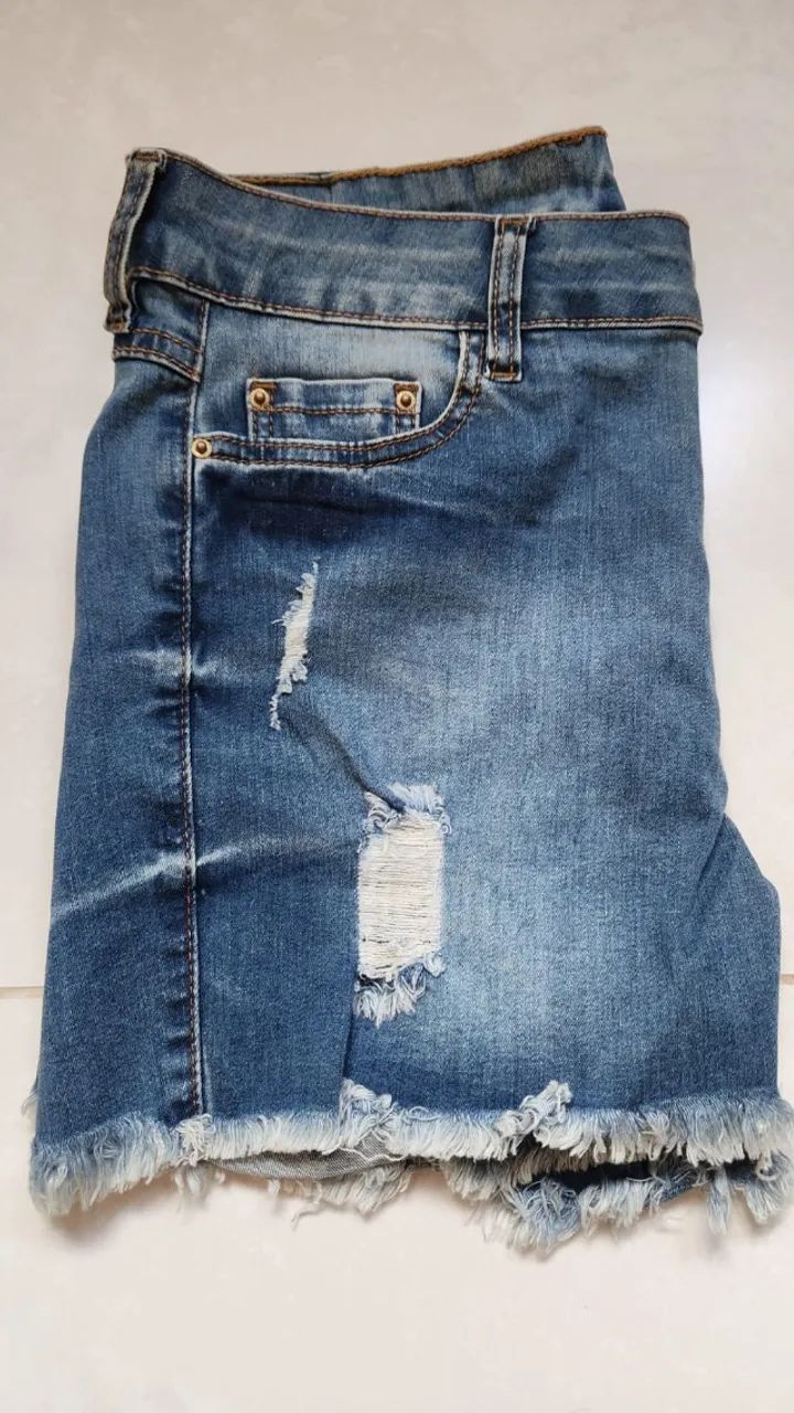 Shorts jeans femininos com elastano - Foto 3