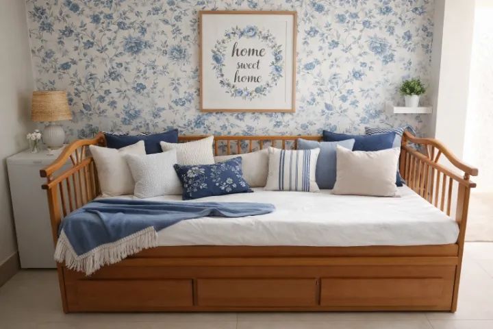 ? Cama Sofá / Bicama de Madeira com Gavetas