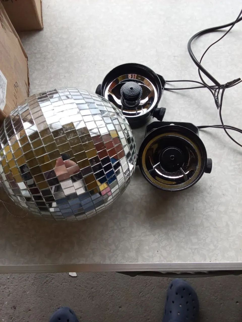 Globo espelhado com refletor led e motor - Foto 2