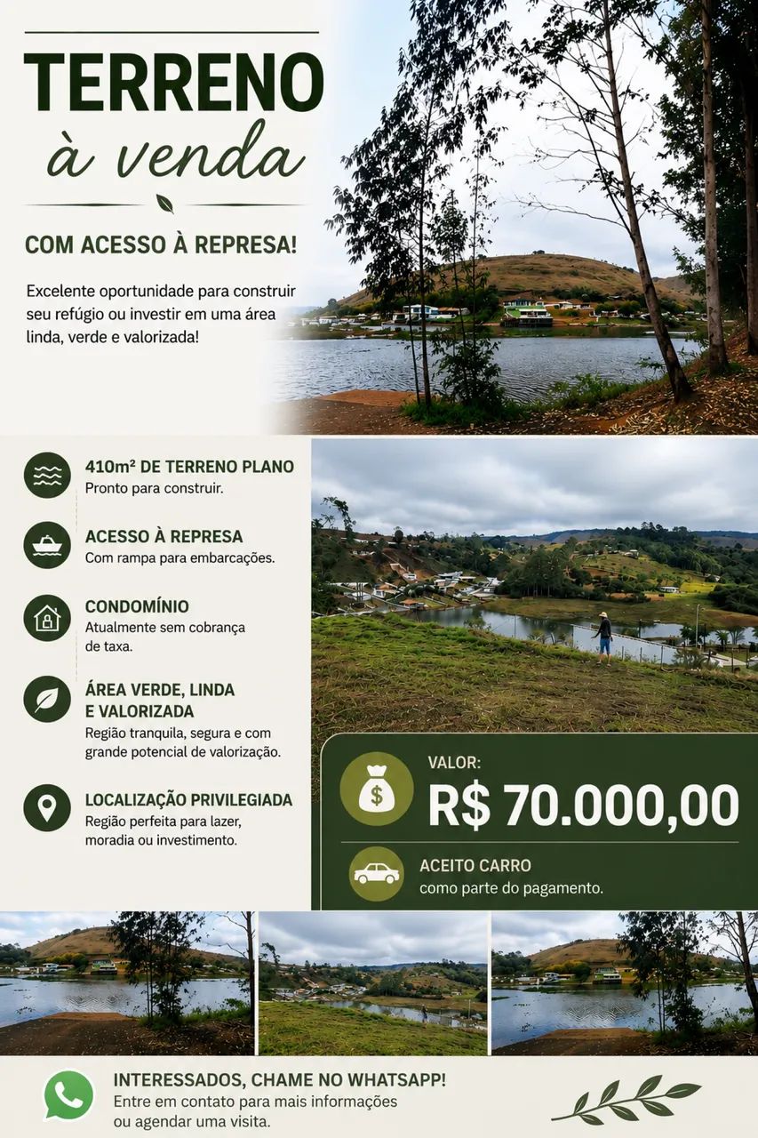 TERRENO COM ACESSO A REPRESA 