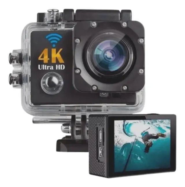 Camera Prova D'agua 4k Ação Sports Filmadora Wifi Full Hd Cor Preto - Foto 2