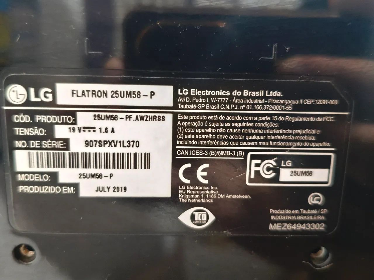 Monitor Ultra Wide  LG 25UM58 - P (TELA QUEBRADA)  - Foto 2