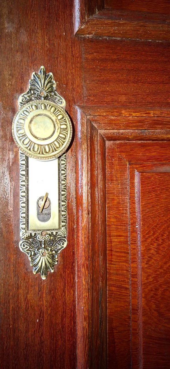 Porta de madeira de lei com Fechadura e Dobradiças em Bronze - Foto 3