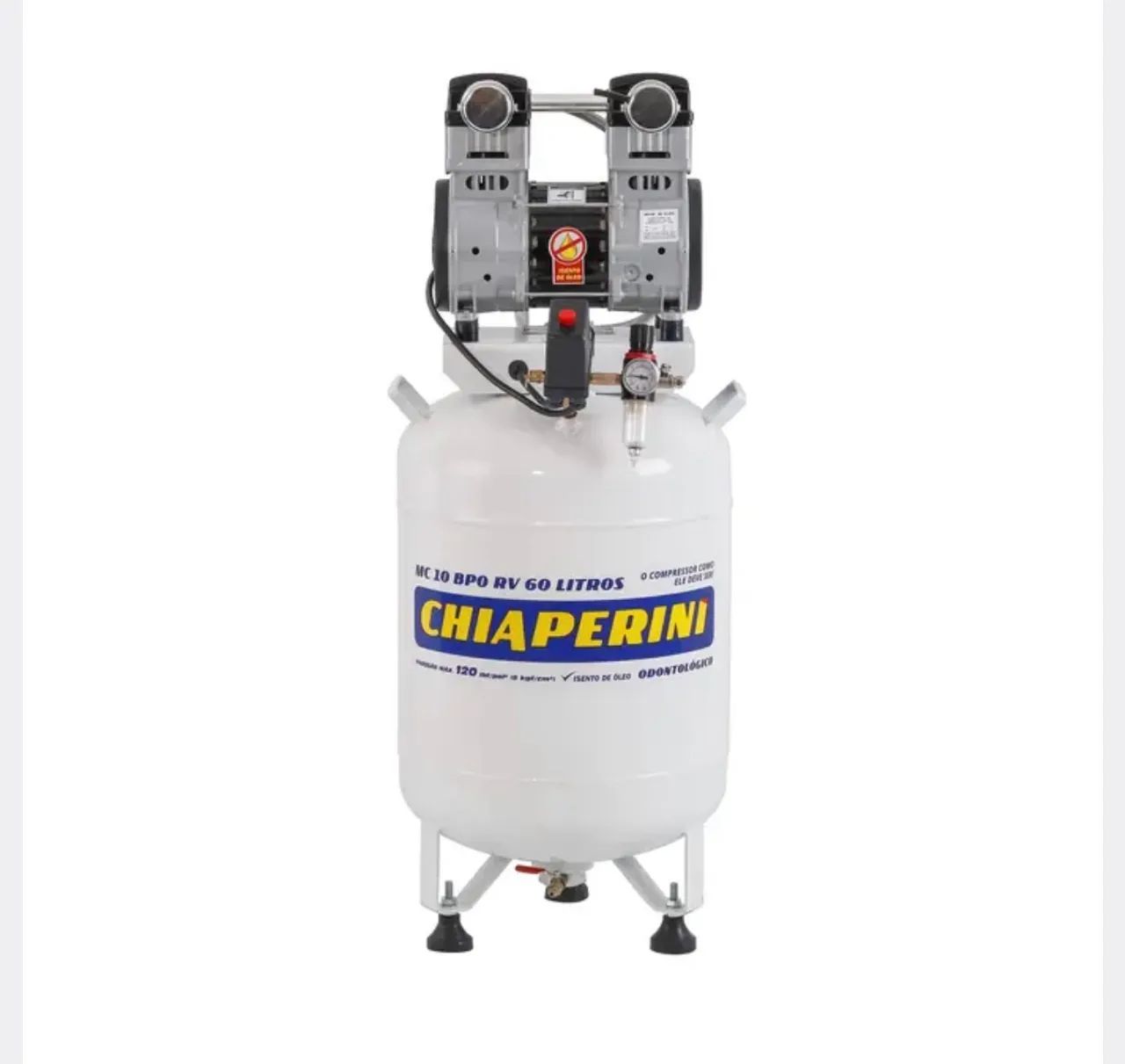 Compressor de Ar Odontológico 60L 2HP 220V Chiaperini MC 10 BPO