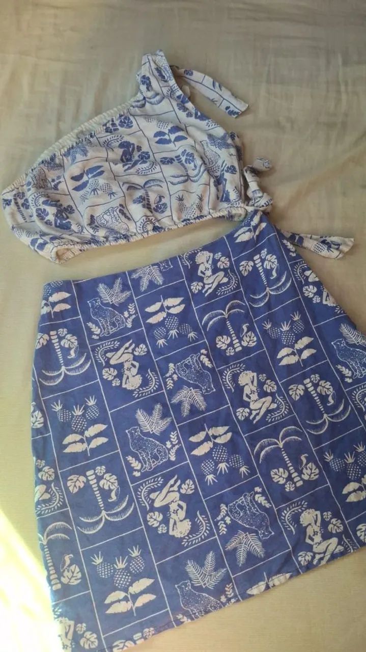 Vestido azul Renner estampado 