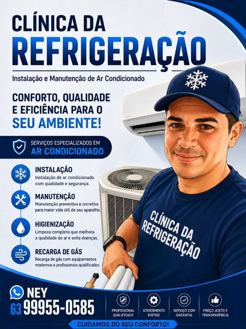 Serviços de ar condicionado, Geladeira e máquina de lavar 