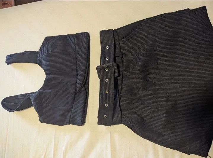 Conjunto short saia e Cropped Preto - - Foto 2
