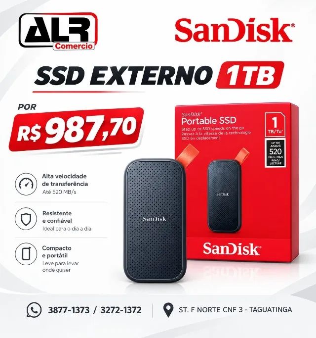 SSD EXTERNO 1TB SANDISK PORTABLE