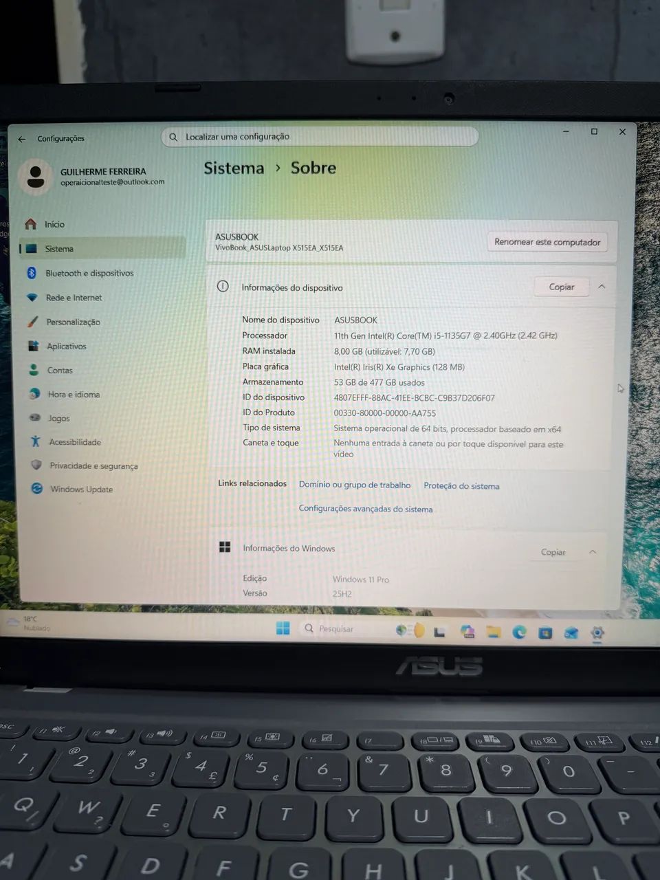 NOTEBOOK ASUS VIVOBOOK I5 1135G711 8GB DE RAM 512 SSD - Foto 4