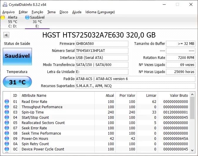 HD HGST 320GB 7200RPM SATA 6Gbs 2.5" Slim - Foto 3