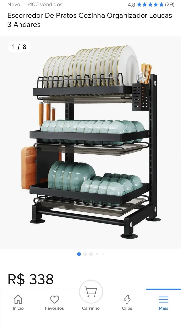 Escorredor de Pratos p/ Cozinha 3 Peças - Foto 6