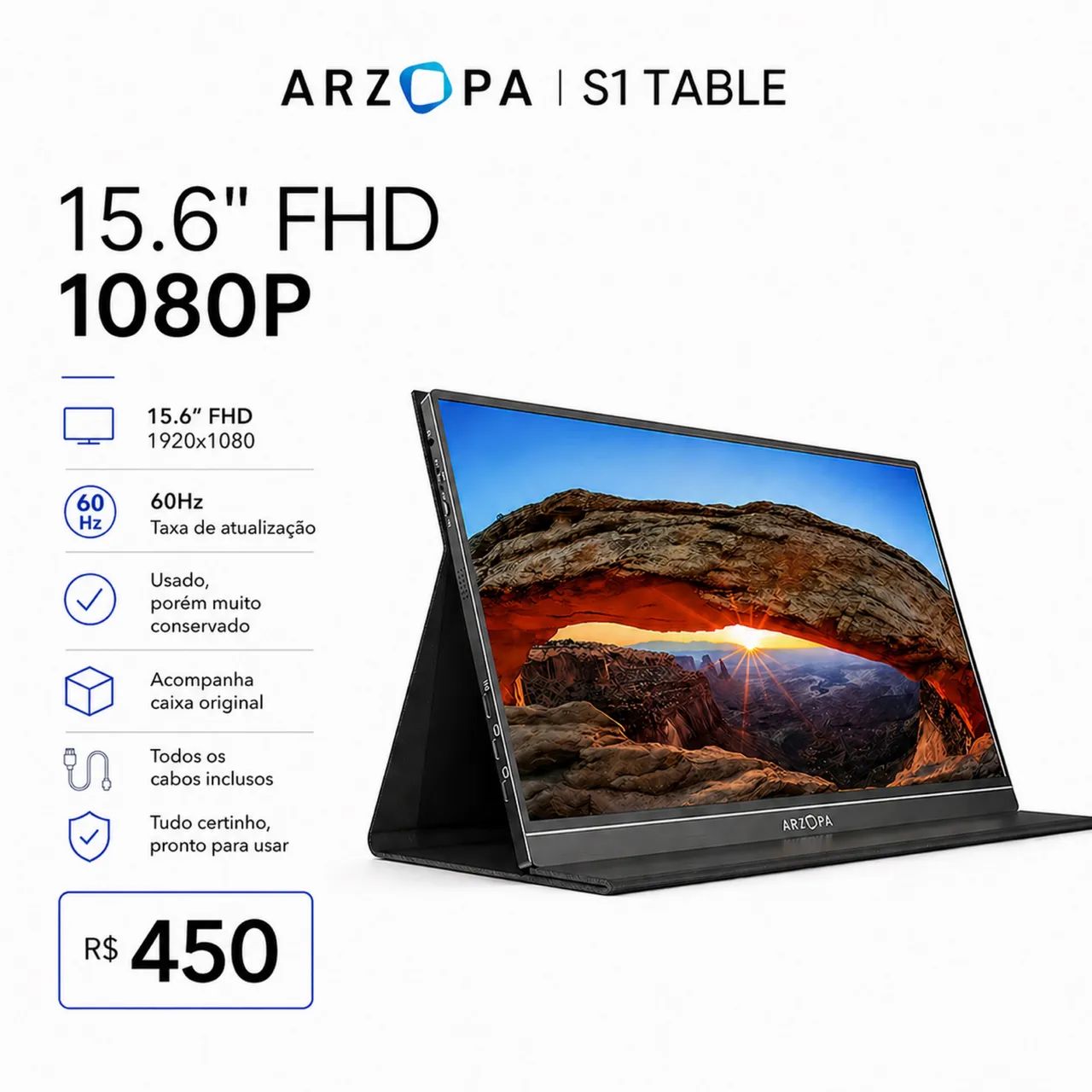 Arzopa 15.6インチ ポータブルモニター Amazon.co.jp: ARZOPA 15.6インチ モバイルモニター ポータブル
