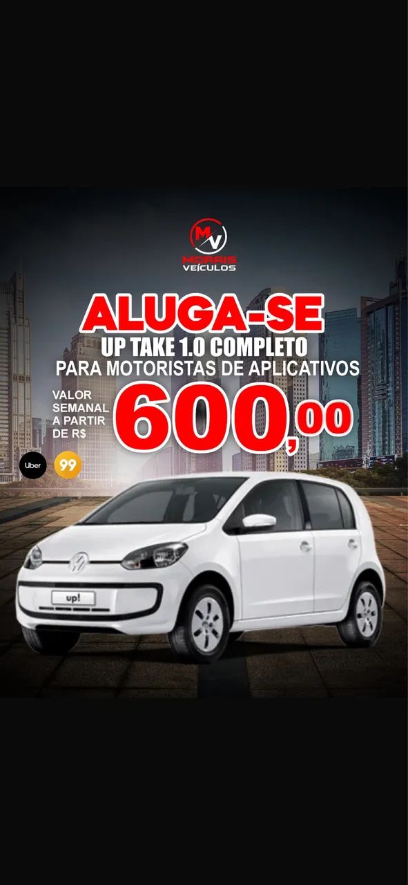 Aluguel de carro para aplicativo Uber 99