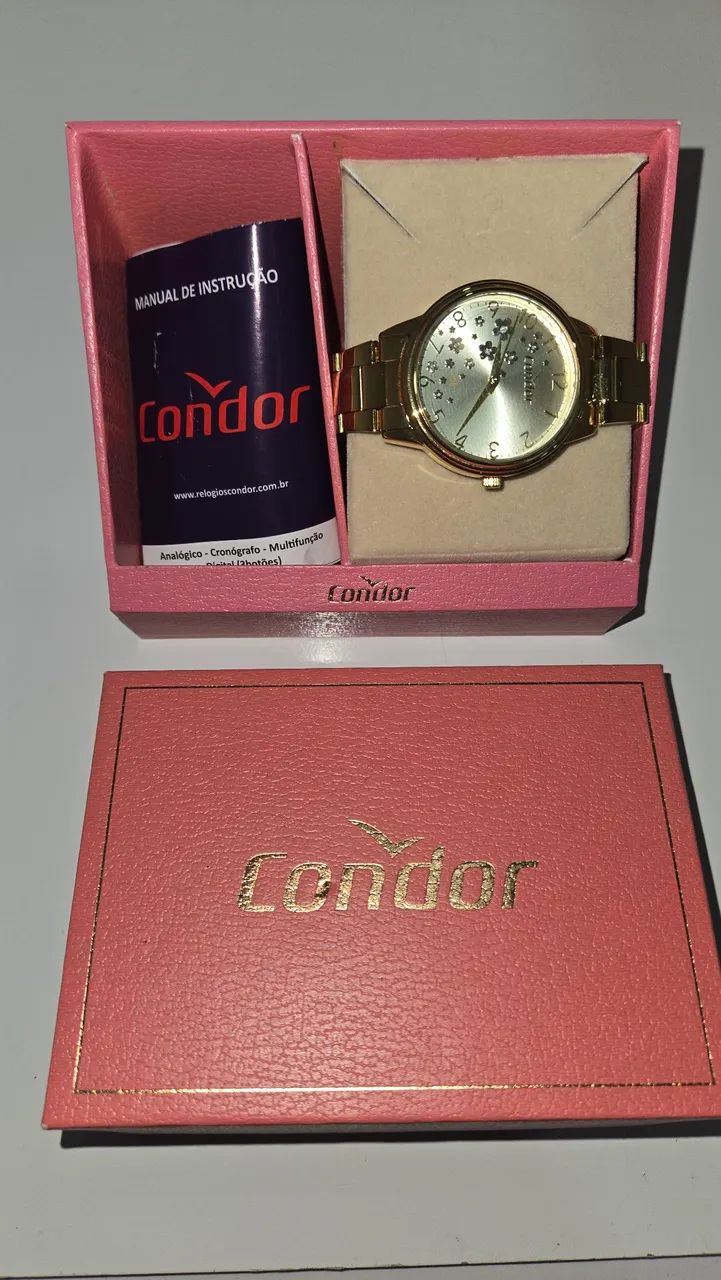 Relógio Condor Feminino Dourado Original na Caixa